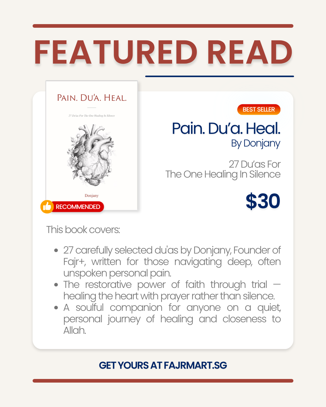 [PRE-ORDER] Pain. Du'a. Heal by Donjany — 27 Du'as For The One Healing In Silence
